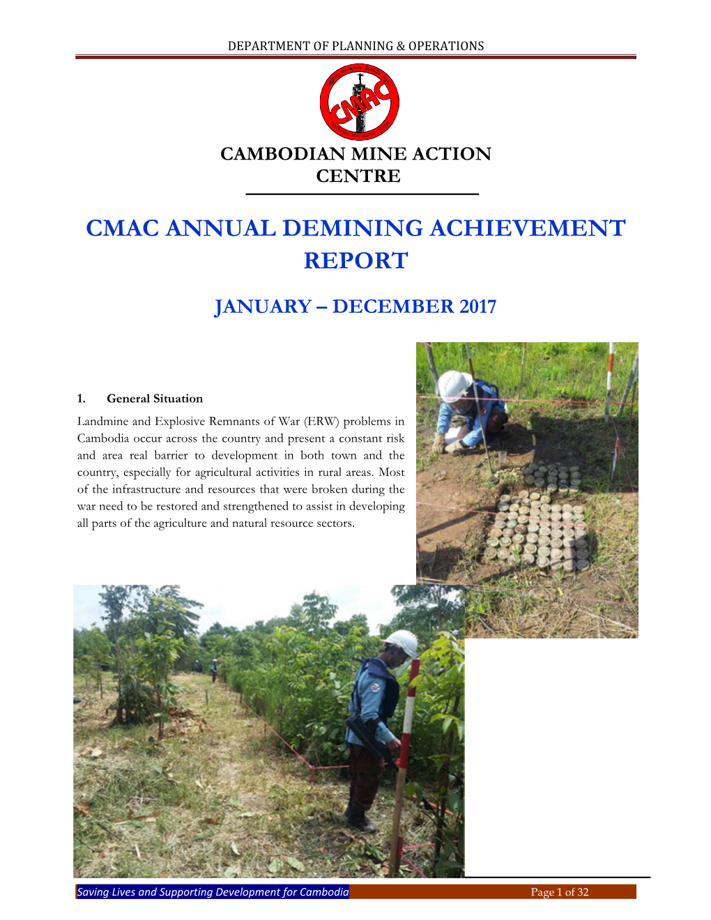 Cmac Annual Demining Achievement Report