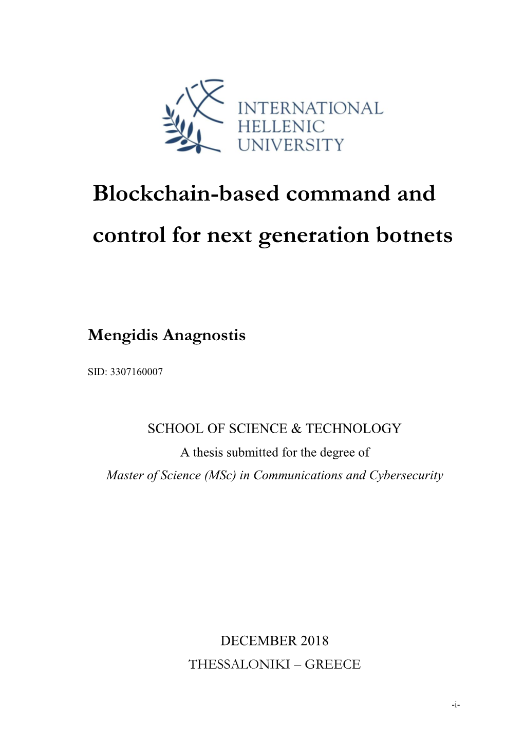 Blockchain-Based Command and Control for Next Generation Botnets