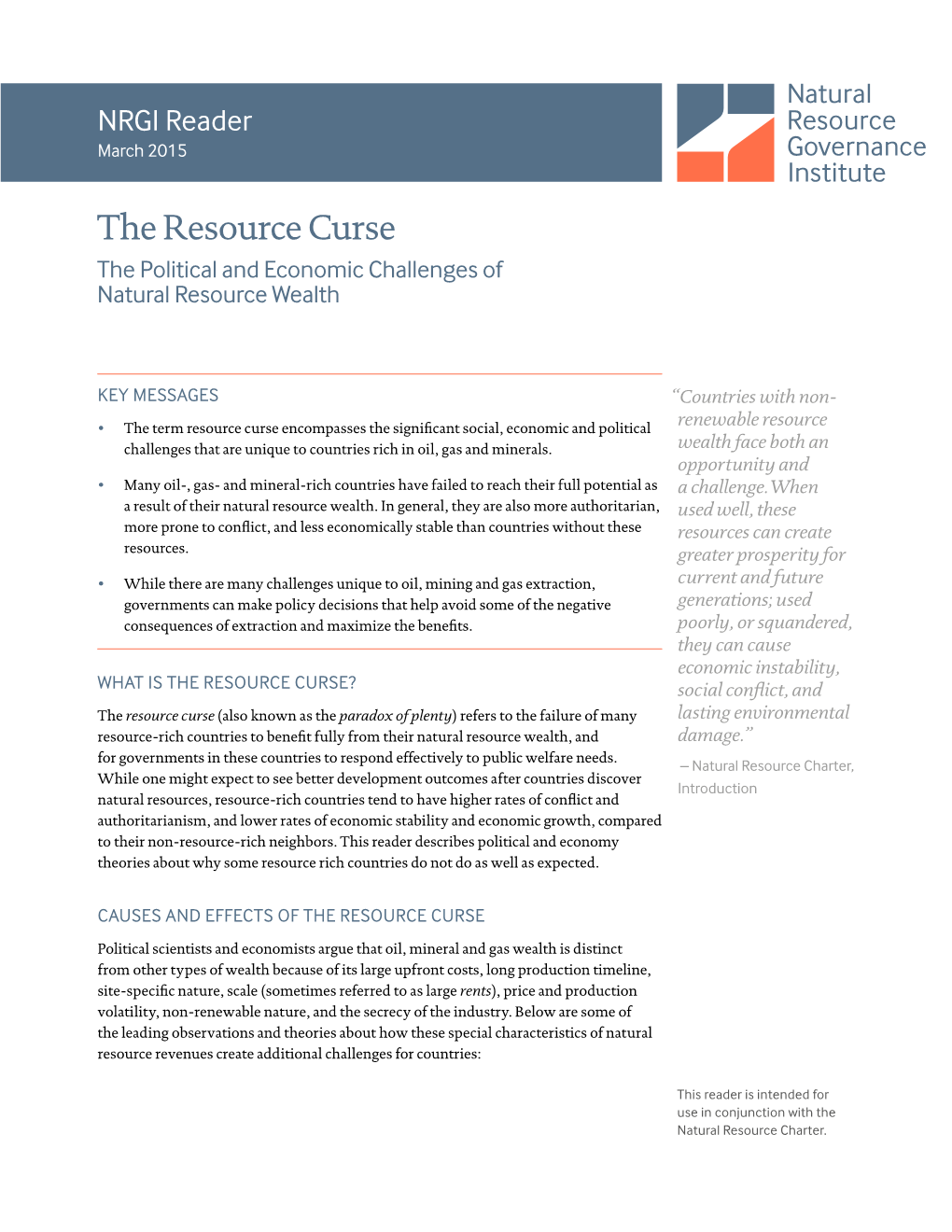 The Resource Curse the Political and Economic Challenges of Natural Resource Wealth