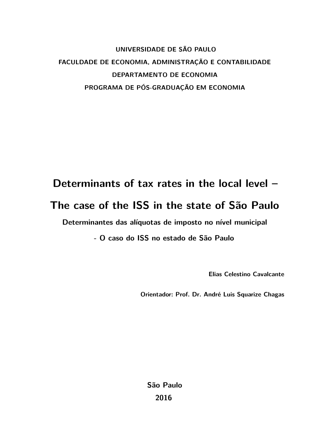 Tax Rates in the Local Level –