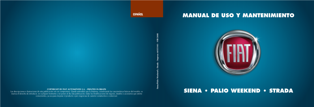 Manual De Uso Y Mantenimiento Siena • Palio Weekend • Strada