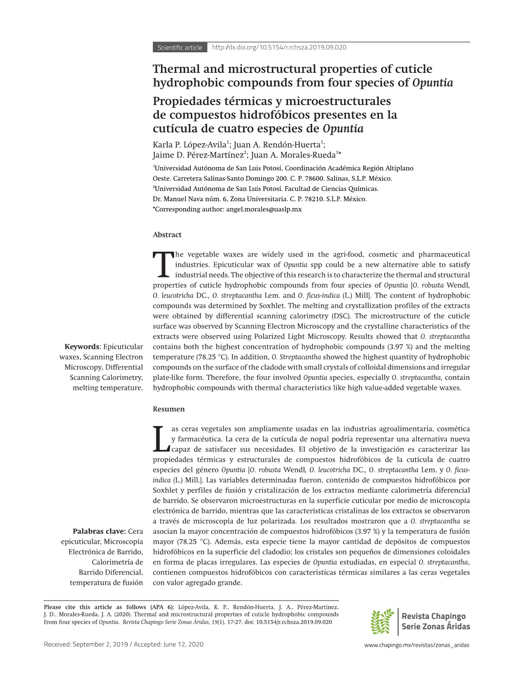 Thermal and Microstructural Properties of Cuticle Hydrophobic