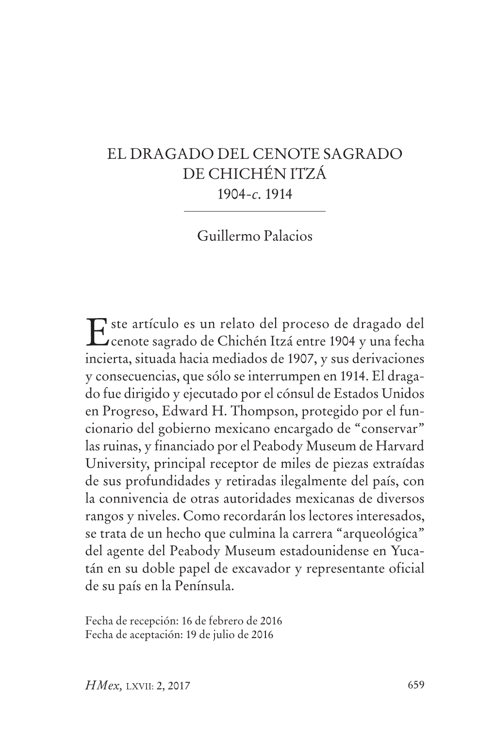 EL DRAGADO DEL CENOTE SAGRADO DE CHICHÉN ITZÁ 1904-C