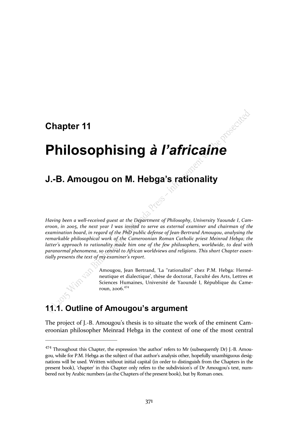 Chapter 11. Philosophising À L' Africaine