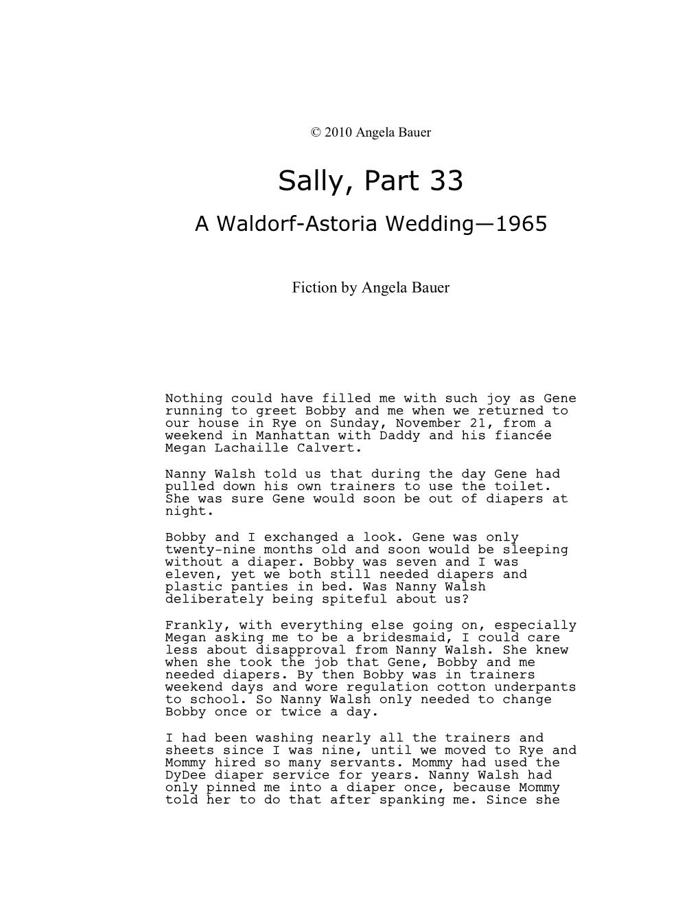 Sally, Part 33 a Waldorf-Astoria Wedding—1965
