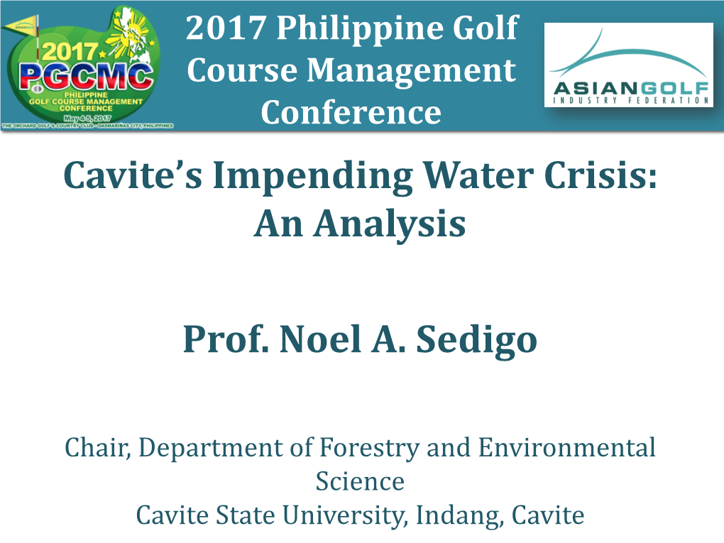 Cavite's Impending Water Crisis