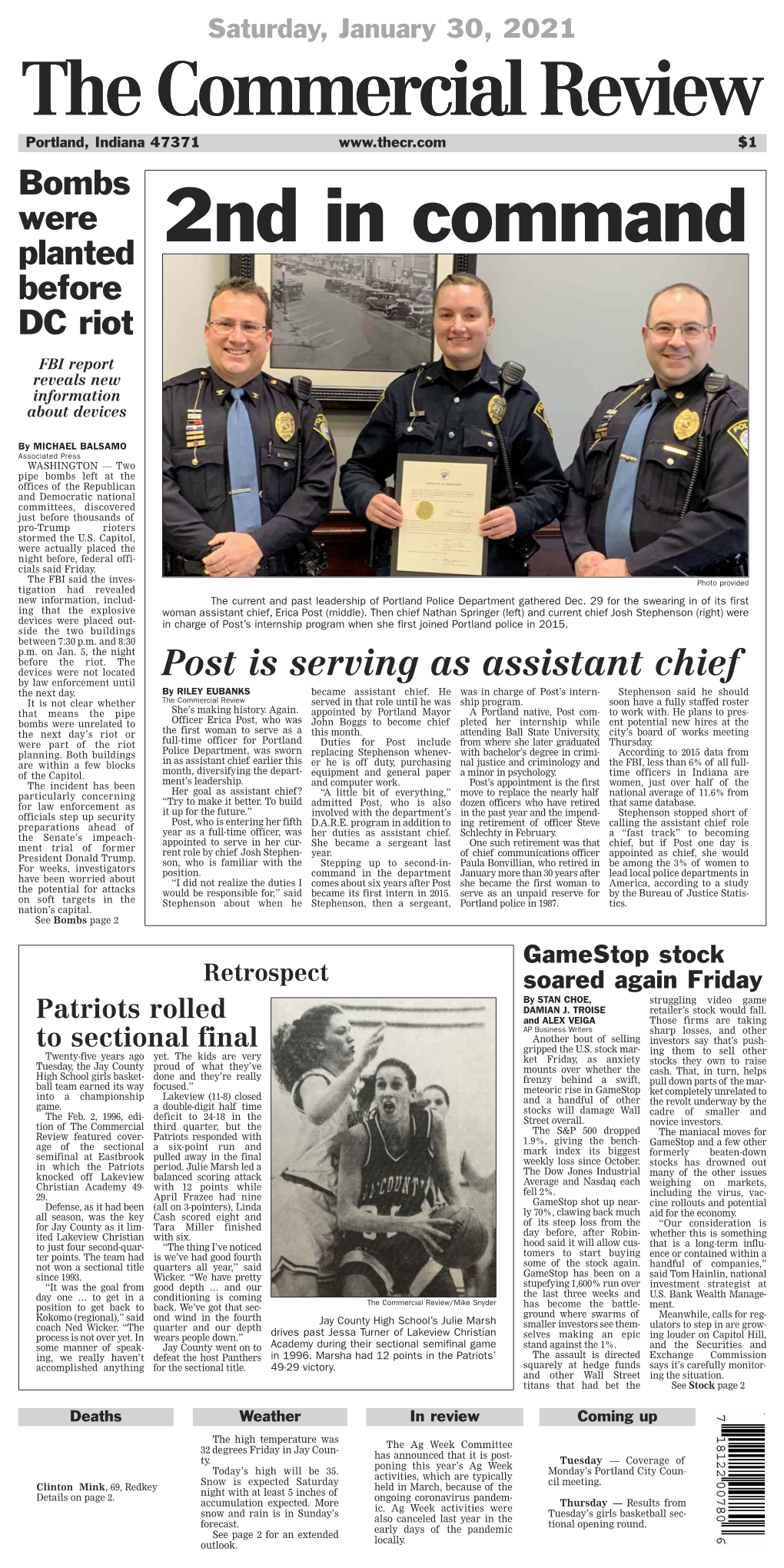 Post Is Serving As Assistant Chief by Law Enforcement Until the Next Day