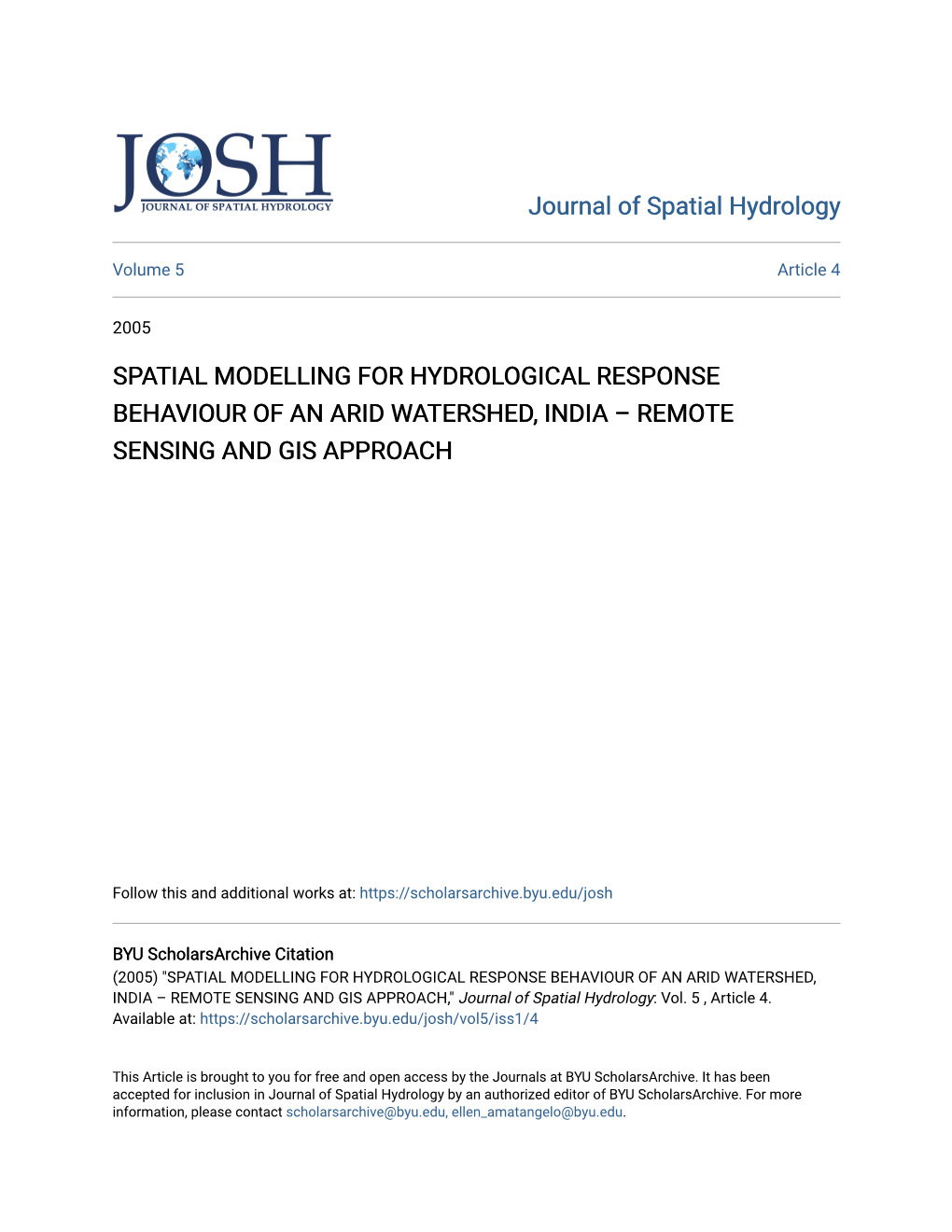 Remote Sensing and Gis Approach