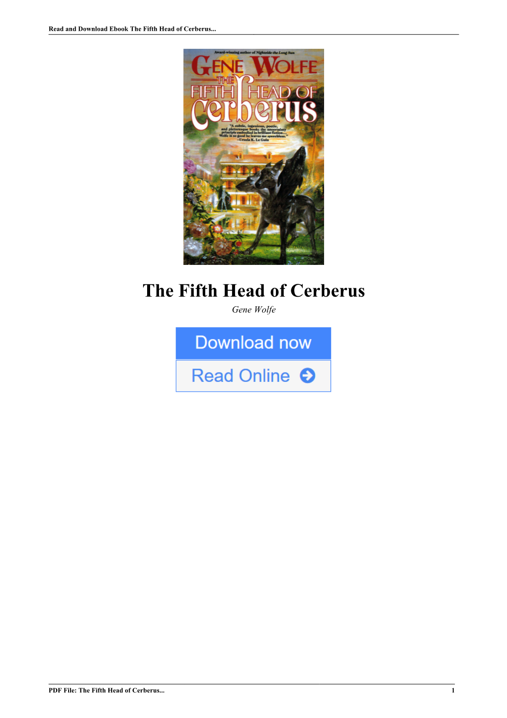 The Fifth Head of Cerberus by Gene Wolfe