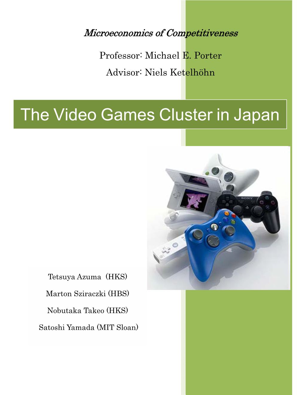 The Video Games Cluster in Japan