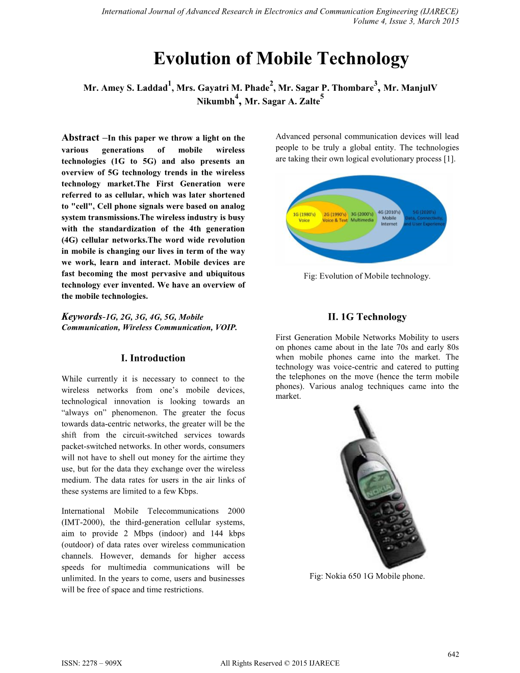 Evolution of Mobile Technology