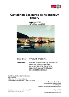 Cantabrian Sea Purse Seine Anchovy Fishery