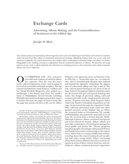 Exchange Cards: Advertising, Album Making, and the Commodification Of