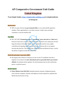 AP Comparative Government Unit Guide United Kingdom