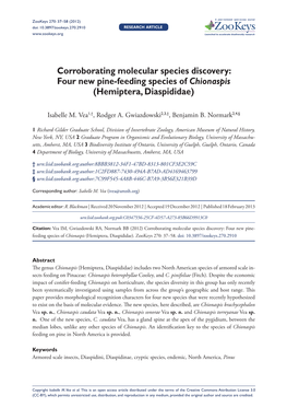 Corroborating Molecular Species Discovery: Four New Pine-Feeding Species of Chionaspis (Hemiptera, Diaspididae)