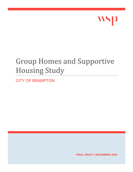 Group Homes and Supportive Housing Study