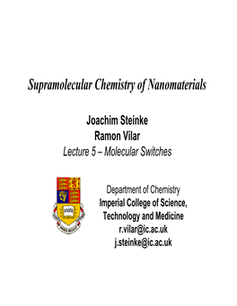 Supramolecular Chemistry of Nanomaterials