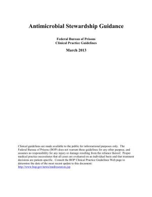 Antimicrobial Stewardship Guidance