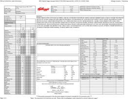 Official US Nutrition Label Information MSF Original Veggie Sausage Patties FS CN USDA Approved NLI 11754 01-11-2019 Public Kellogg Company - Proprietary