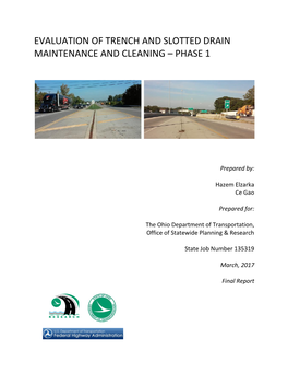 Evaluation of Trench and Slotted Drain Maintenance and Cleaning – Phase 1
