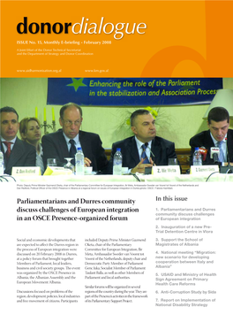 Parliamentarians and Durres Community Discuss Challenges Of