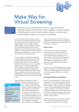 Make Way for Virtual Screening