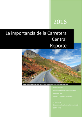 La Importancia De La Carretera Central Reporte