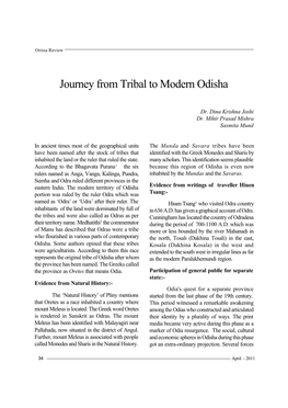 Journey from Tribal to Modern Orissa