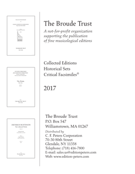 The Broude Trust for Musicological Editions