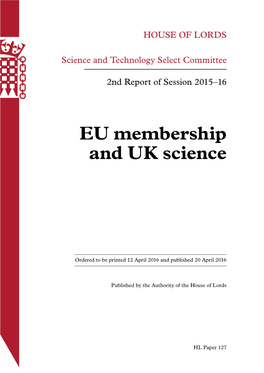 EU Membership and UK Science