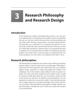 3 Research Philosophy and Research Design