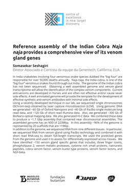 Reference Assembly of the Indian Cobra Naja Naja Provides a Comprehensive View of Its Venom Gland Genes