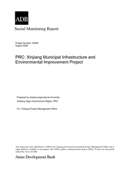 Social Monitoring Report: People's Republic of China: Xinjiang