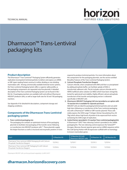 Dharmacon™ Trans-Lentiviral Packaging Kits