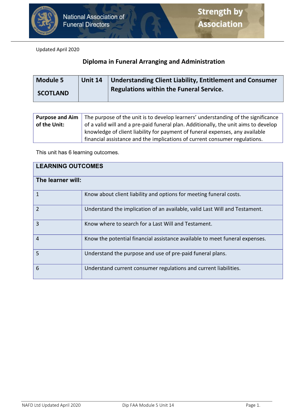 Diploma in Funeral Arranging and Administration Module 5