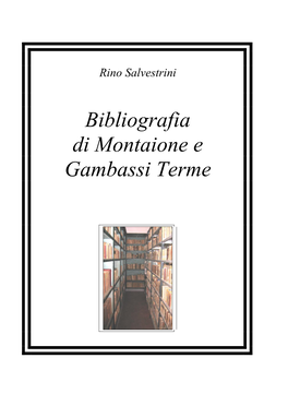 Bibliografia Di Montaione E Gambassi Terme (Pdf)