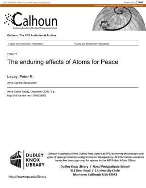 The Enduring Effects of Atoms for Peace