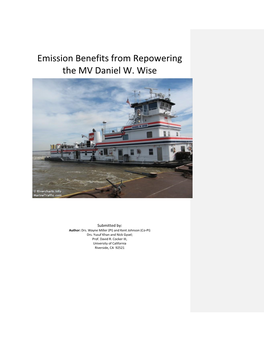 Emission Benefits from Repowering the MV Daniel W. Wise