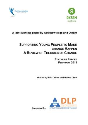 Supporting Young People to Make Change Happen a Review of Theories of Change