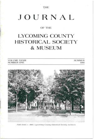 The Journal of the Lycoming County Historical Society, Summer 1991