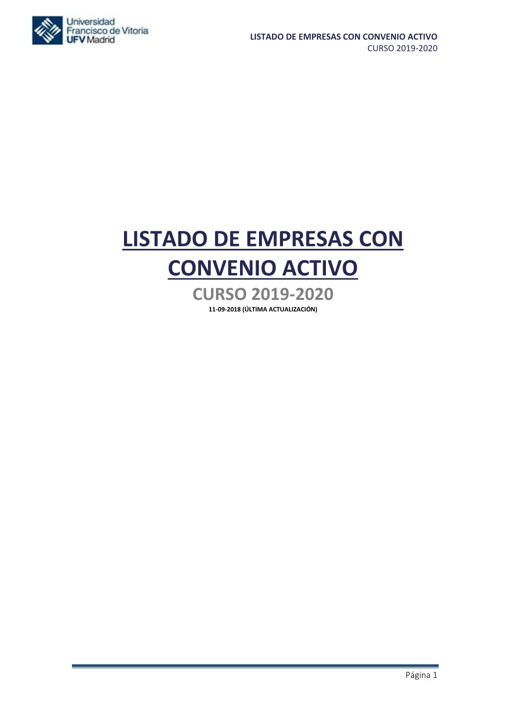 Listado De Empresas Con Convenio Activo Curso 2019-2020