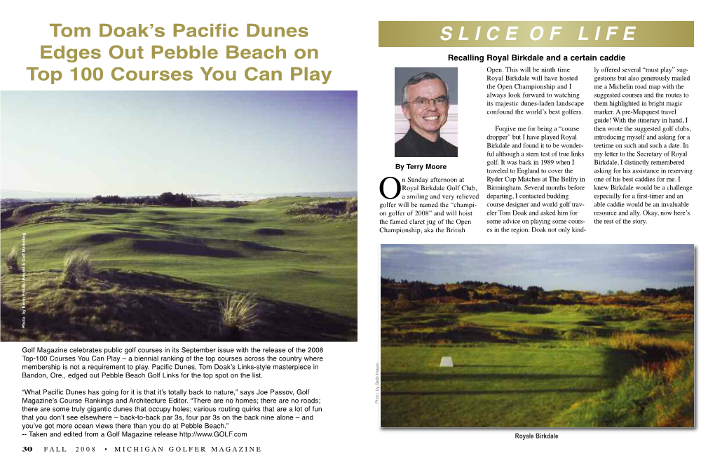 30 Tom Doak's Pacific Dunes Edges out Pebble Beach