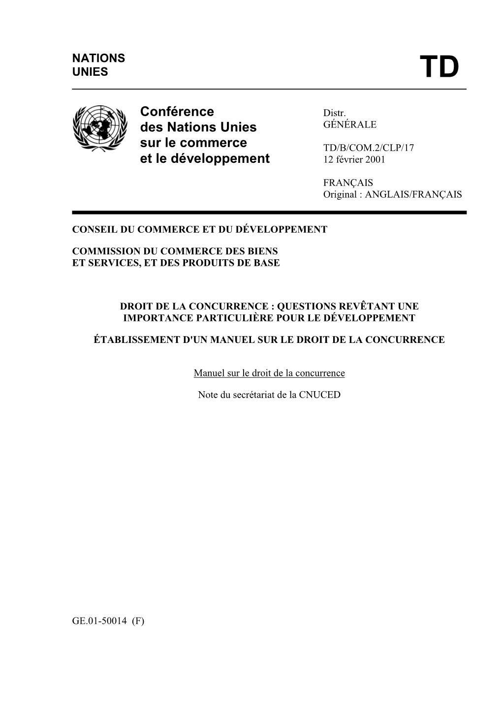 Conférence Des Nations Unies Sur Le Commerce Et Le Développement