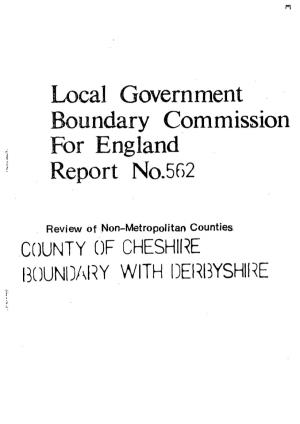 Cheshire Boundary with Derbyshire Local Governmeut
