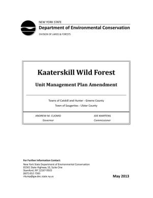 Kaaterskill Wild Forest UMP Amendment