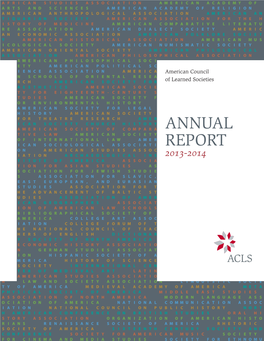 American Councli of Learned Societies Annual Report 2013-2014