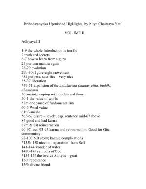 Brihadaranyaka Upanishad Highlights, Vol. II