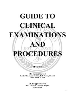 Guide to Clinical Examinations and Procedures