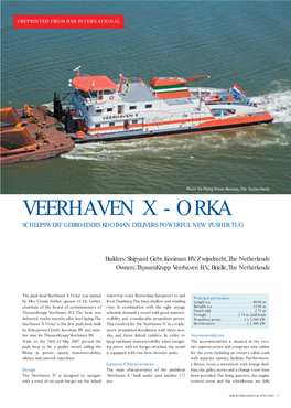 Veerhaven X - Orka Scheepswerf Gebroeders Kooiman Delivers Powerful New Pusher Tug