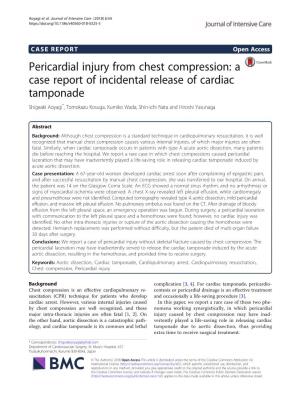 Pericardial Injury from Chest Compression: a Case Report Of